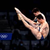 Tom Daley and Matty Lee of Team GB at the Tokyo 2020 Olympic Games (Photo by Davis Ramos/Getty Images)