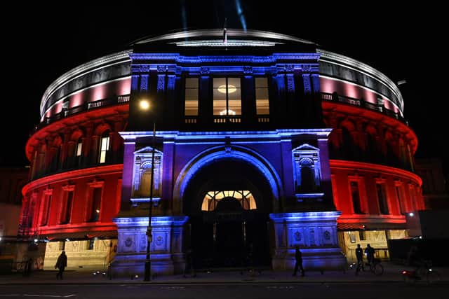 Royal Albert Hall lit up for the last night of The Proms
