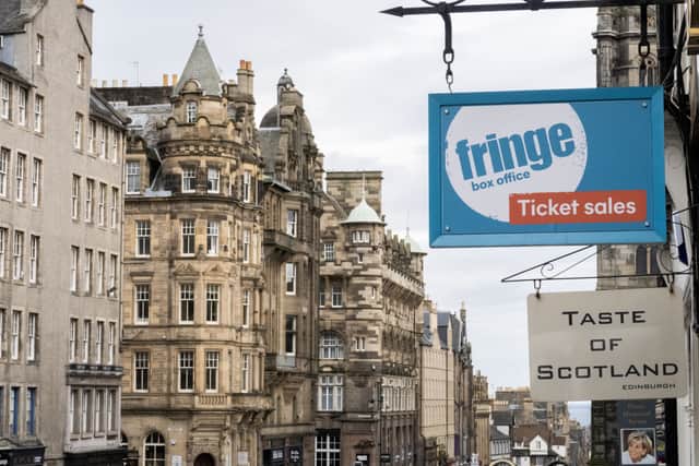 The Edinburgh Fringe shop and ticket office on the Royal Mile