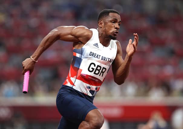 CJ Ujah was part of Team GB’s men’s 4x100m relay team to win silver behind Italy at the Tokyo 2020 Olympics. (Pic: Getty)
