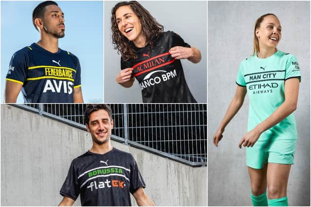 Puma’s 2021/22 third kits have been causing controversy online, with some fans saying they look unimaginative (Photos: Puma)