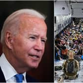 Joe Biden has said no military boots will be on the ground beyond August 31 as the Taliban claims no evacuations will then be allowed  (Bundeswehr/Getty)