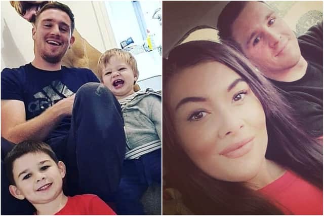 Daniel Turner was travelling home from a christening with his partner Elishia Paxton and their two children (Photos: SWNS)