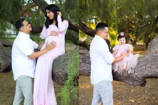 James and Adalyn’s photo recreation (Grisel Leyva X&V Photography / SWNS)