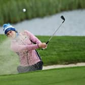 Caroline Masson of Team Europe plays a shot on the sixteenth hole from a bunker during Day 2 of the Solheim Cup at Gleneagles in 2019 (Photo: Jamie Squire/Getty Images)