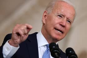 U.S. President Joe Biden delivers remarks on the end of the war in Afghanistan at the White House (Photo by Chip Somodevilla/Getty Images)
