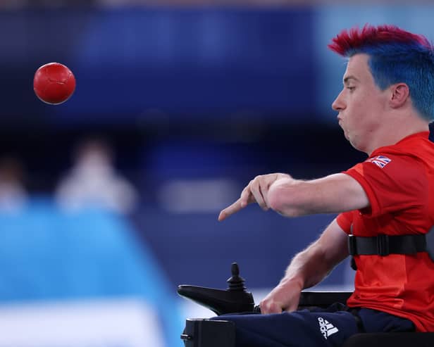 GB’s David Smith pictured competing in the Boccia Individual - BC1 gold medal match against Chew Wei Lun of Malaysia at the Tokyo 2020 Paralympic Games. (Pic: Getty)