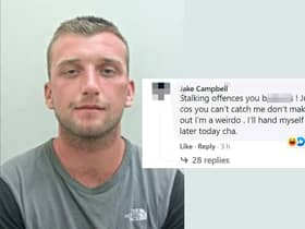 Jake Campbell - wanted for alleged stalking offences - has mocked police efforts to arrest him by commenting on their own Facebook post