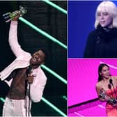 (Clockwise from top right) Bille Eilish, Olivia Rodrigo and Lil Nas X, who all won big at the MTV VMAs 2021 (Photos: Getty Images)