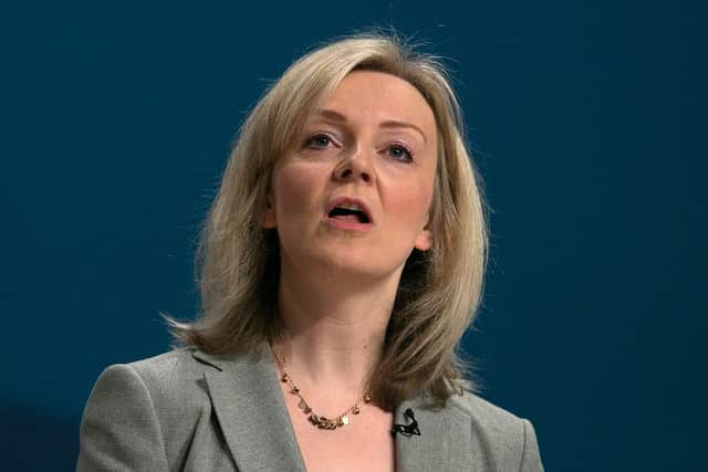 Truss - then Secretary of State for Environment Food and Rural Affairs - addresses the Conservative party conference in 2014 (Photo: Matt Cardy/Getty Images)