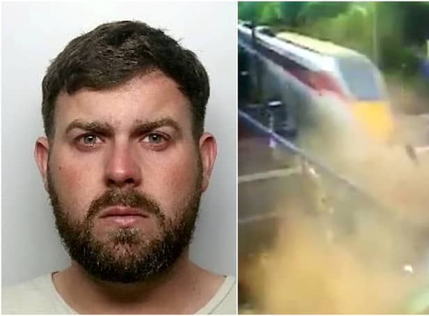 <p>Michael Rochford crashed into a speeding train causing £345,000 worth of damage and delays to the rail network (image: SWNS)</p>