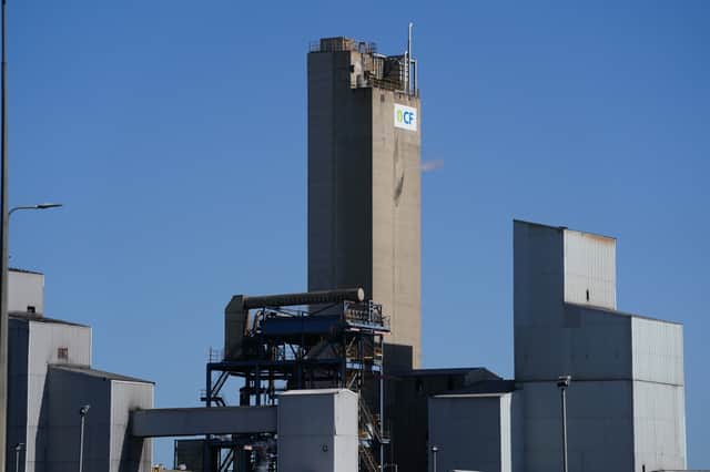 A view of the CF Fertilisers plant in Billingham, Cleveland. The company’s fertiliser plants in Cheshire and Teeside have been shut down. (picture PA)