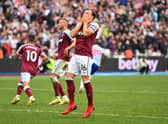 Mark Noble reacts after missing the late penalty against Manchester United.