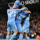 Manchester City celebrating their win over Wycombe Wanderers. They will hope to win the EFL competition for a fifth time.
