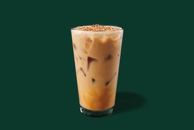 New addition to the Starbucks menu, is the iced salted maple caramel latte