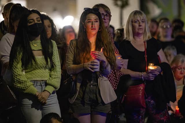 Mourners gather in Pegler Square in London for a candlelight vigil for teacher Sabina Nessa (Photo: Getty)