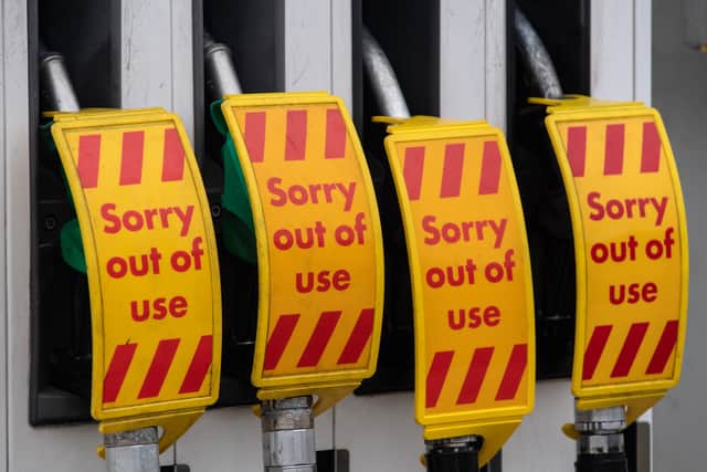 Out of service signs have been seen on fuel pumps at many garages up and down the country after forecourts run out of petrol and diesal (image: Chris J Ratcliffe/Getty Images)