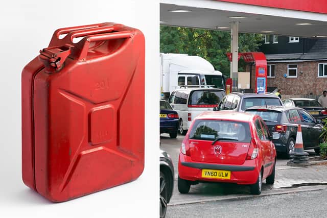 Motoring bodies have issued warnings over the use of jerry cans to store petrol (Photos: Shutterstock / PA)