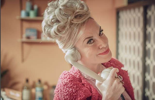 Tamzin Outhwaite plays London hairdresser and Vivien’s boss, Barbara (Picture: BBC)