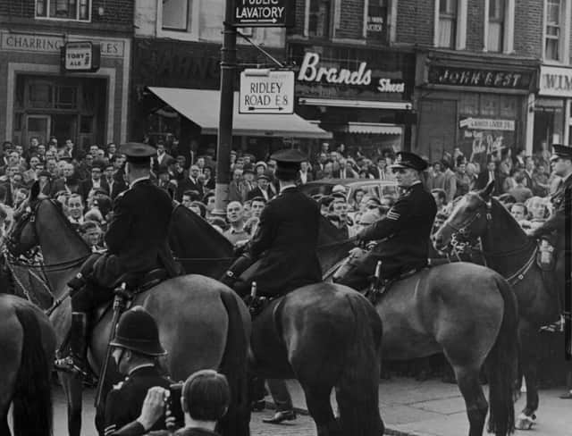 Rallies between the two groups of political protesters broke out on Ridley Road, Hackney (Picture: Hackney Museum)