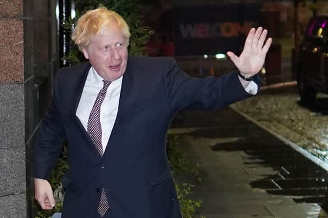 Boris Johnson arrives at the Midland Hotel in Manchester for the Tory Party Conference (Photo: Getty)