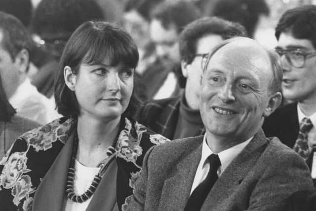 A young Harriet Harman with Labour leader Neil Kinnock, UK, 1992 (picture: Getty Images)