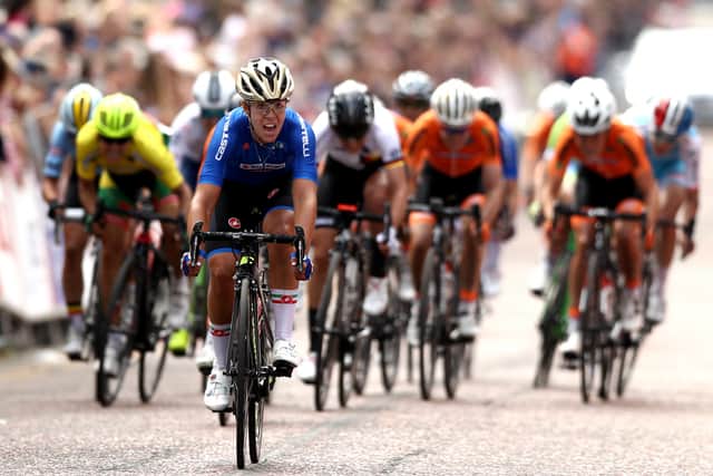 Maria Bastianelli won the first stage of the Women’s Tour taking her first ever Britain Tour stage win