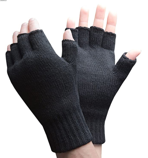 KUHRLRX Non-Fleece warm Loose Half Finger Gloves Winter Knitted Fingerless Gloves for Men and Women,Style 3 