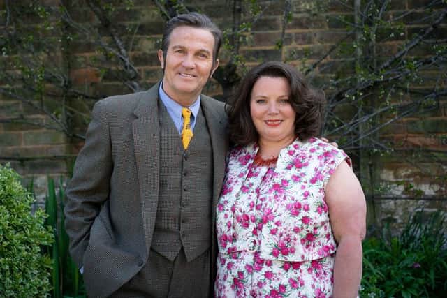 Bradley Walsh and Joanna Scanlan star as Pops and Ma Larkin, the parents of Mariette (Picture: BBC)