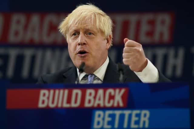 Boris Johnson appeared to once again blame hauliers for HGV driver shortages in his Conservative Party Conference speech in Manchester on Wednesday (image: Ian Forsyth/Getty Images)