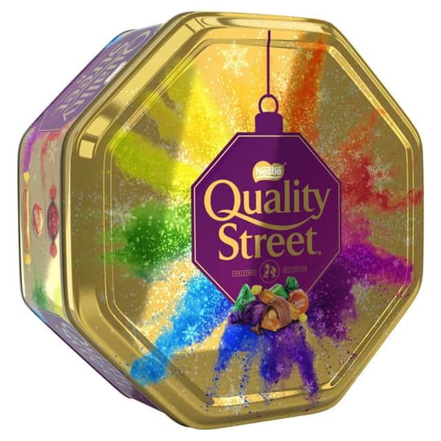 <p>Tesco is selling a special Quality Street gold tin</p>