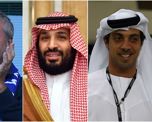 Roman Abramovich, Mohammed bin Salman and Sheikh Mansour. (Pic: Getty)