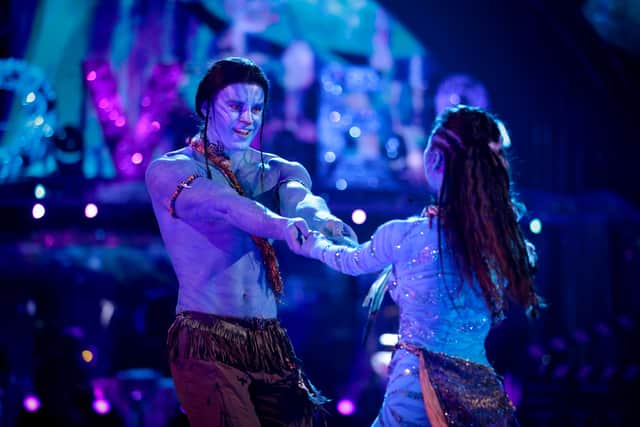 Adam Peaty and Katya Jones danced the first rumba of the season with their Avatar inspired performance (Photo: PA/BBC)