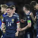 Billy Gilmour of Scotland celebrates at full time during the 2022 FIFA World Cup Qualifier match between Scotland and Israel at Hampden Park