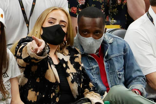 Adele looks on next to Rich Paul during the first half in Game Five of the NBA Finals (Photo: Christian Petersen/Getty Images)