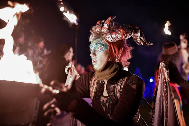 Members of the Beltane Fire Society take part in Samhuinn on Calton Hill (Photo: Jeff J Mitchell/Getty Images)