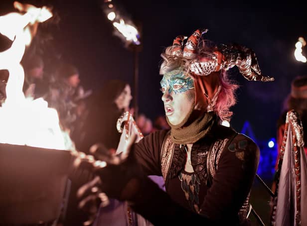 <p>Members of the Beltane Fire Society take part in Samhuinn on Calton Hill (Photo: Jeff J Mitchell/Getty Images)</p>