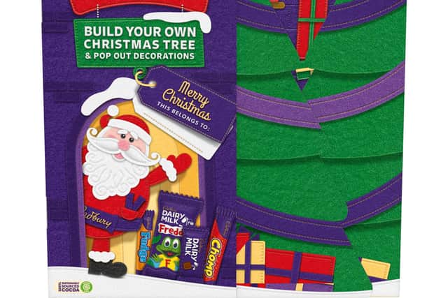 The new advent calendar promises to turn into a Christmas tree when opened (image: Cadbury)