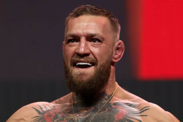 Conor McGregor poses during a ceremonial weigh in for UFC 264 at T-Mobile Arena on July 09, 2021 in Las Vegas, Nevada (Photo: Stacy Revere/Getty Images)