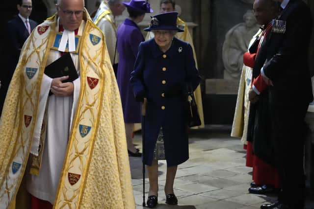 The Queen used a walking stick when she attended a Service of Thanksgiving at Westminster Abbey last week.