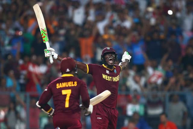 Carlos Brathwaite hit Ben Stokes for four sixes in the final over to win the 2016 T20 World Cup
