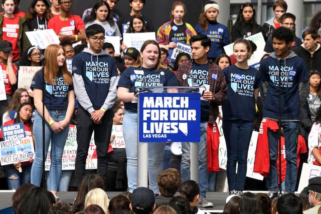 Students speak during the March for Our Lives rally at Las Vegas City Hall on March 24, 2018  (Photo: Ethan Miller/Getty Images)