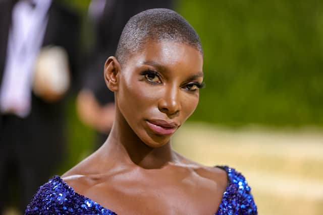 NEW YORK, NEW YORK - SEPTEMBER 13: Michaela Coel attends The 2021 Met Gala Celebrating In America: A Lexicon Of Fashion at Metropolitan Museum of Art on September 13, 2021 in New York City. (Photo by Theo Wargo/Getty Images)