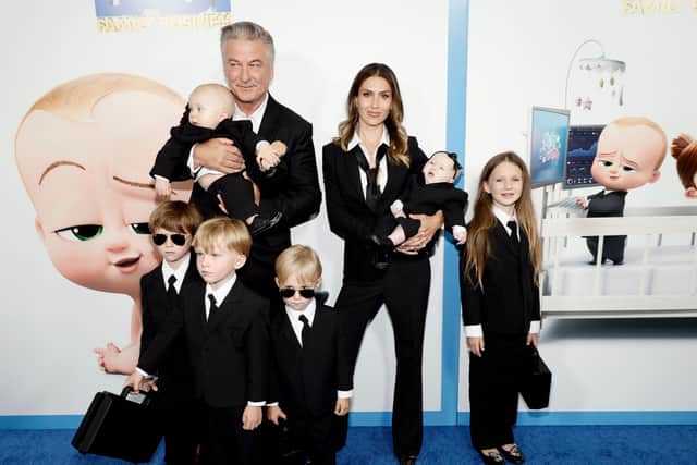 Alec Baldwin, Hilaria Baldwin, and their kids attend as DreamWorks Animation presents The Boss Baby: Family Business World Premiere in June 2021 (Picture: Getty Images)