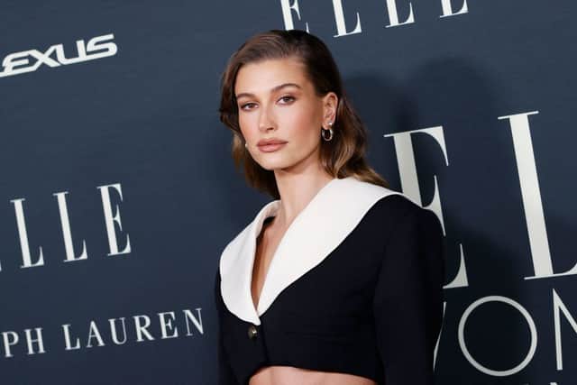 Hailey Baldwin at ELLE’s 27th Annual Women In Hollywood Celebration (Photo: MICHAEL TRAN/AFP via Getty Images)