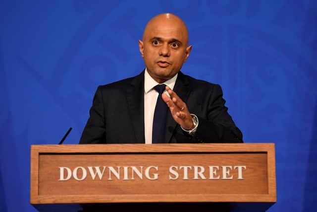 Britain’s Health Secretary Sajid Javid hailed the change as a “huge boost” to the travel industry (Photo by TOBY MELVILLE / POOL / AFP)