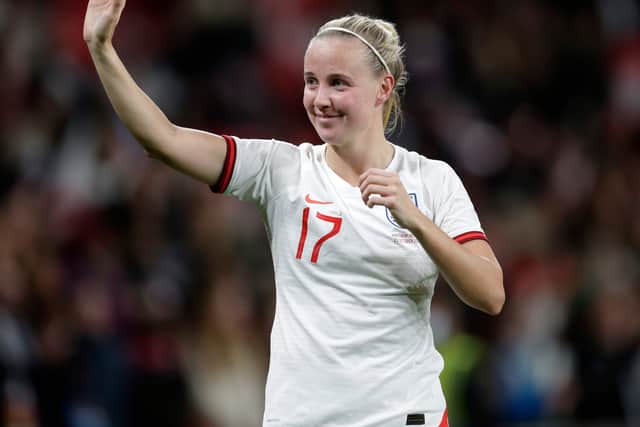 Beth Mead scored a hat-trick in England’s match on Saturday against Northern Ireland