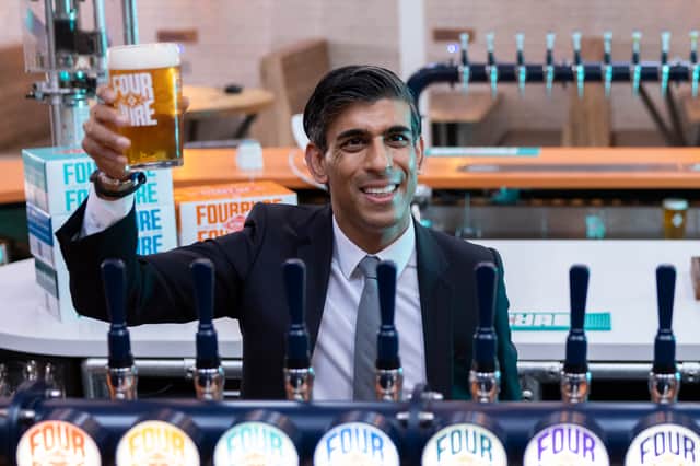 The Chancellor Rishi Sunak claimed his Autumn Budget 2021 alcohol tax system changes were the biggest in 140 years (image: Getty Images)