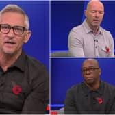 The presenters of 30 October’s Match of the Day all appeared to be wearing poppies with brown leaves - but why? (Photos: BBC)