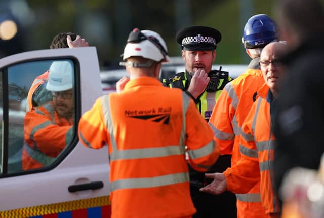 Investigators are currently on the scene of the Salisbury train crash to determine what caused the incident (image: PA)